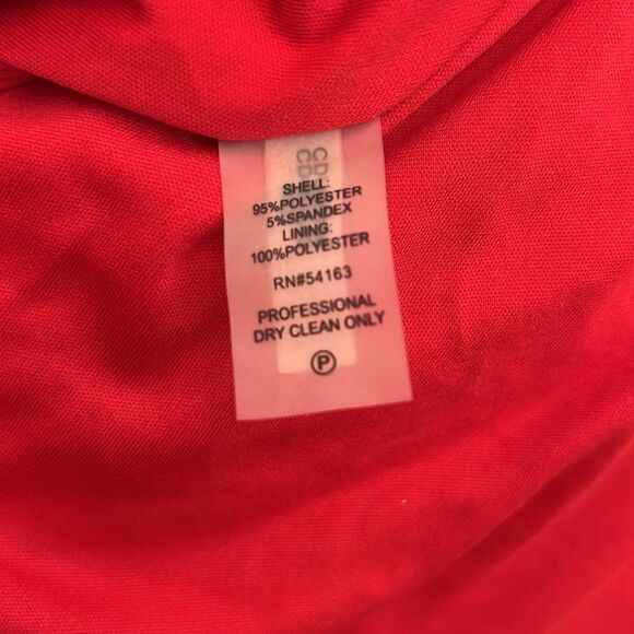 Calvin Klein Dress Small Red V Neck Slimming Ribbed Sleeveless Maxi Side Zipper - Picture 9 of 15